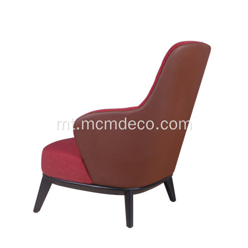 Stil Modern Red Leslie Highback Armchair Fabric